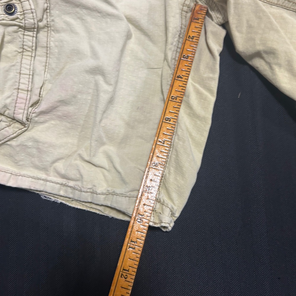 American Eagle Longboard Cargo Shorts Mens 32 Khaki Tan Ripstop Y2K Cotton - Picture 6 of 10